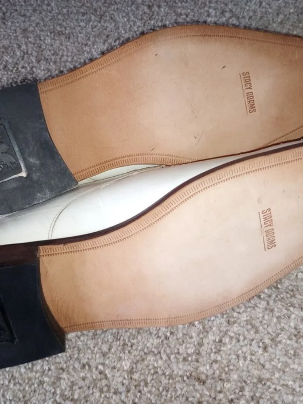 STACY ADAMS es11875 Men`s Shoes size 14M Looks like Crocodile white